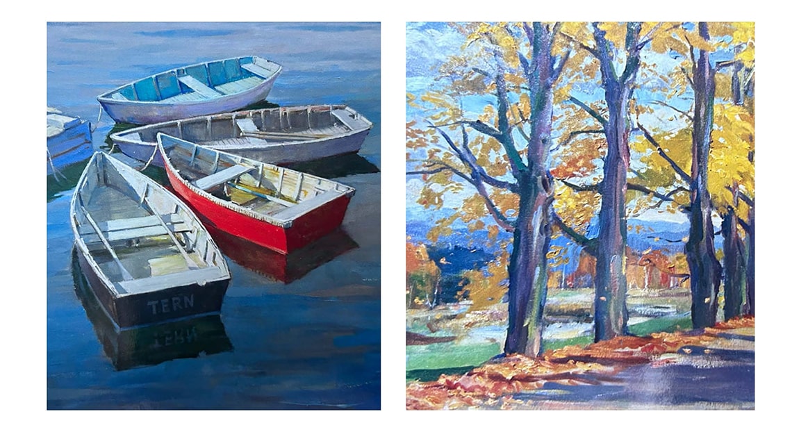 Boats with reflection